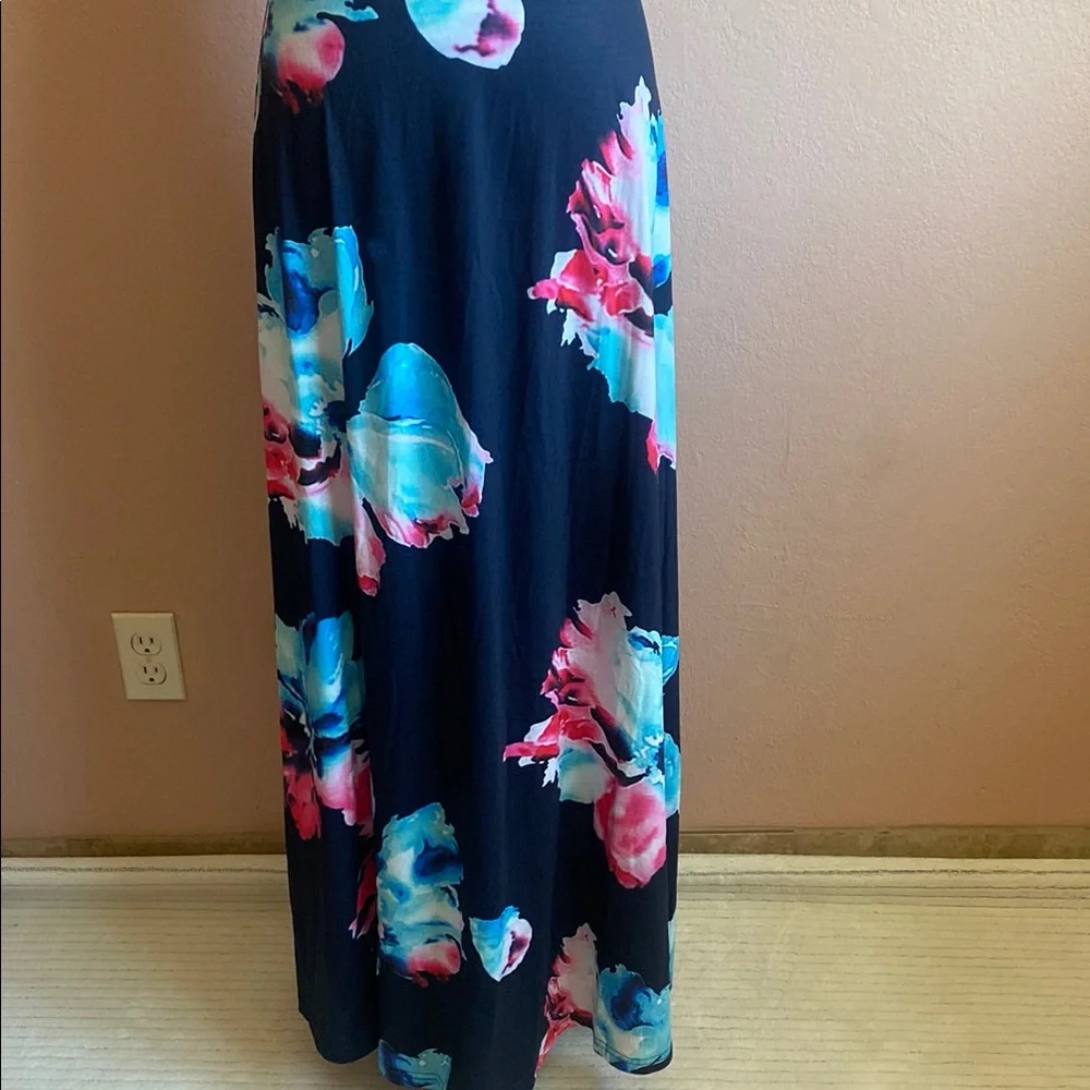 STYLEWORD Floral Halter Neck Maxi Dress - Blue and Pink - Picture 2 of 11